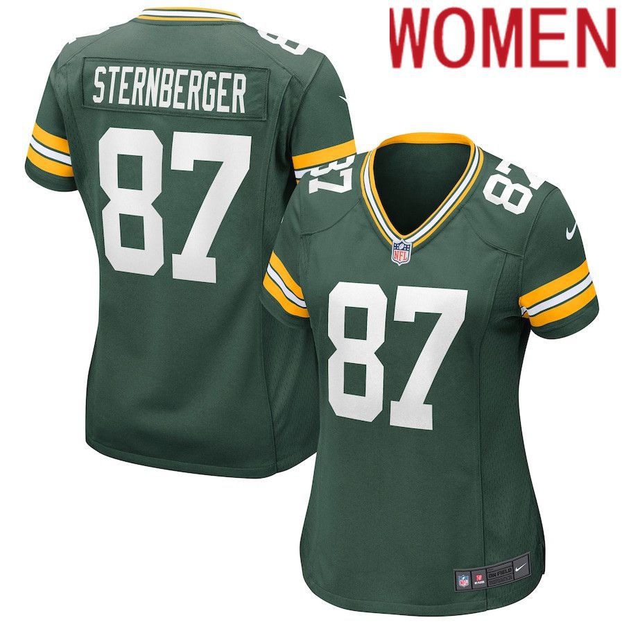 Women Green Bay Packers #87 Jace Sternberger Nike Green Game NFL Jersey->women nfl jersey->Women Jersey